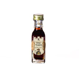 Botella de orujo mini cuadrada, 20ml, café