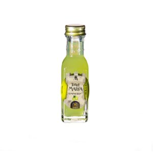 Botella de orujo mini cuadrada, 20ml, limoncello