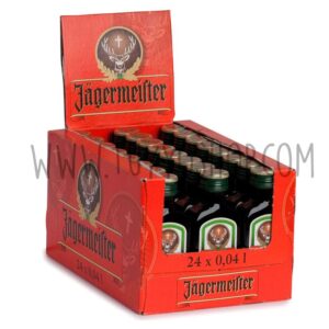 Caja Regalo Personalizada 4 Mini Botellas Jägermeister para Boda