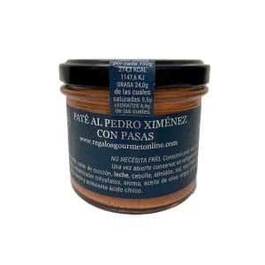 Miniatura de paté al Pedro Ximenez con pasas. 100gr. Regalos gourmet.