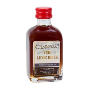 Miniatura de licor vino dulce Pedro Ximenez para boda. 50ml. Cristal.