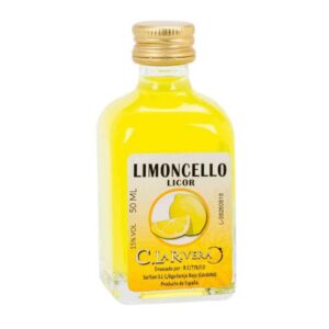 Licor en frasca de cristal. Sabor Limoncello. La Rivera. 50ml.