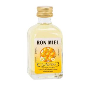 Licor en frasca de cristal. Sabor Ron Miel. La Rivera. 50ml.