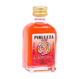 Licor en frasca de cristal. Sabor Piruleta. La Rivera. 50ml.