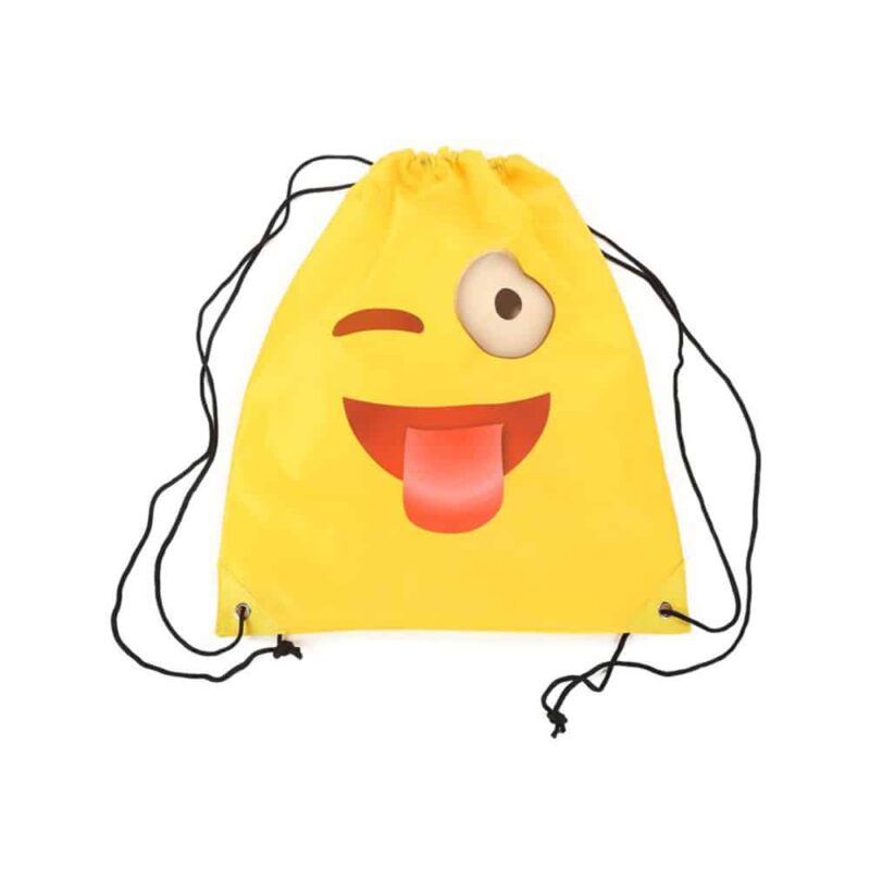 Mochila de cuerdas emoticonos WhatsApp. Detalles infantiles para comuniones.
