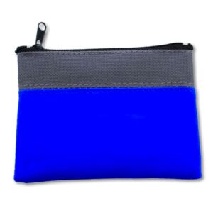 Monedero llavero. Con cremallera. Nylon. Color azul.