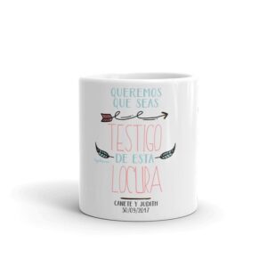 Taza para boda modelo testigos. Diseños chulos para regalar!