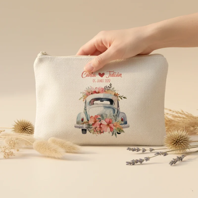 original neceser para detalles de boda personalizado coche