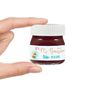 Nutella para bautizo. Diseño little fox. Personalizable.