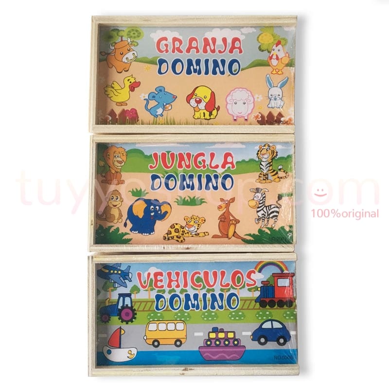 Original dominó de madera infantil. Detalles Tu&YoShop para niños.