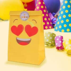 Pack de 12 bolsas para regalo. Emoticonos. Incluye pegatina.