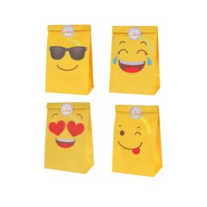 Pack de 12 bolsas para regalo. Emoticonos. Incluye pegatina.