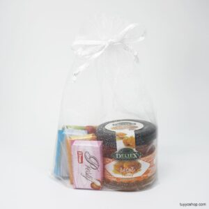 Pack de Miel, 5 chocolatinas y bolsa de organza