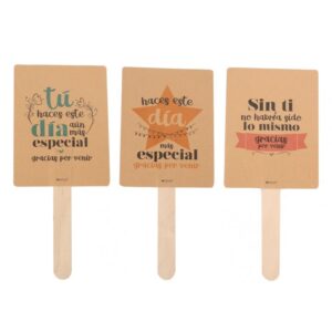 Pai Pai Kraft con frases de agradecimiento. 3 modelos diferentes.
