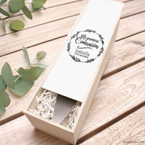 Paleta de comunión para tarta, personalizada, caja opcional, modelo circulo floral paleta tarta comunion pala personalizada circulo caja