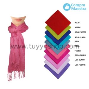 pashmina de lino, lisa en varios colores