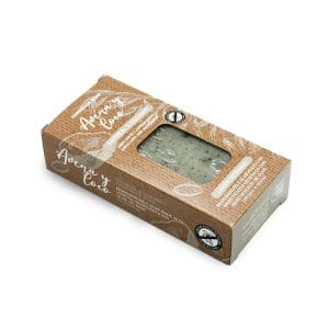 Pastilla de jabón artesano. Presentado en caja. Avena y coco. 100gr.