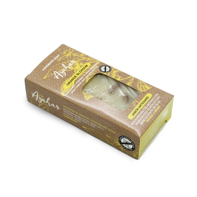 Pastilla de jabón artesano. Presentado en caja. Azahar. 100gr.