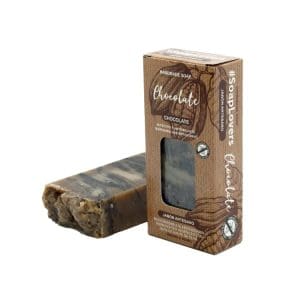 Pastilla de jabón artesano. Presentado en caja. Chocolate. 100gr.