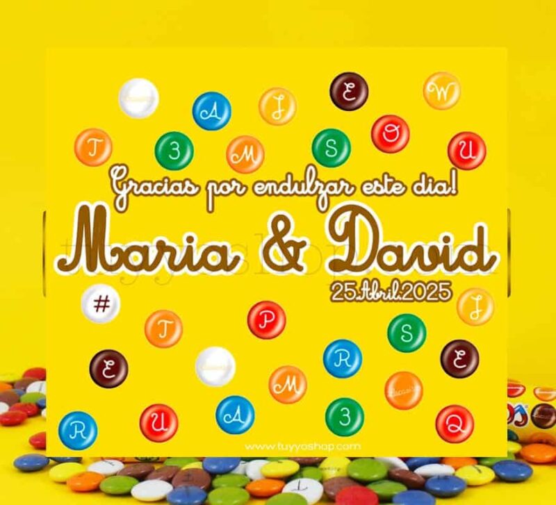 Pegatina para botes de lacasitos de 20gr, personalizado pegatinas personalizadas para lacasitos p