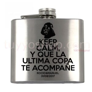 Petaca personalizada para boda, darth vader. 5oz