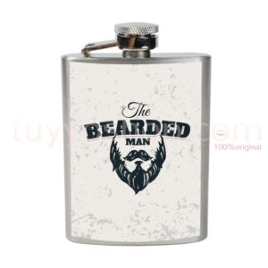 Petaca para boda, hombre barba. 4oz