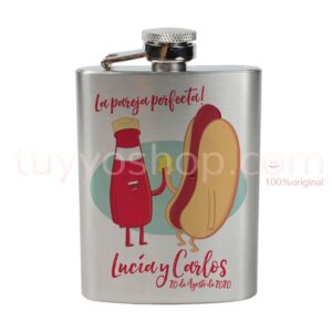 Petaca de boda personalizada, modelo pareja perfecta. 4oz