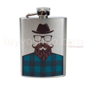 Petaca personalizada para boda, diseño novio hipster. 4oz