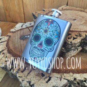Petaca para boda personalizada Calavera Mexicana