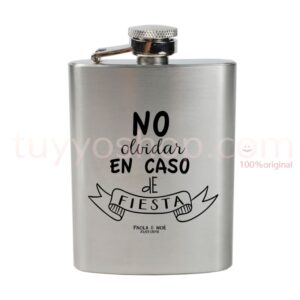 Petaca de boda frase No olvidar en caso de fiesta, 4oz