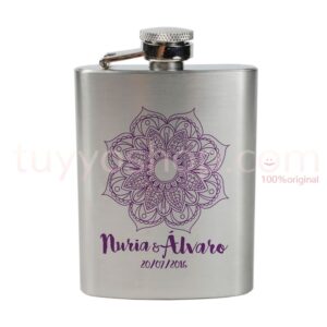 Petaca para boda pesonalizada modelo mandala 4oz