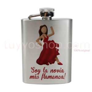 Petaca personalizada para boda, la novia más flamenca. 4oz