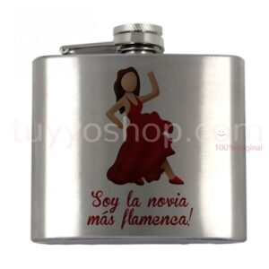 Petaca personalizada para boda, la novia más flamenca. 5oz