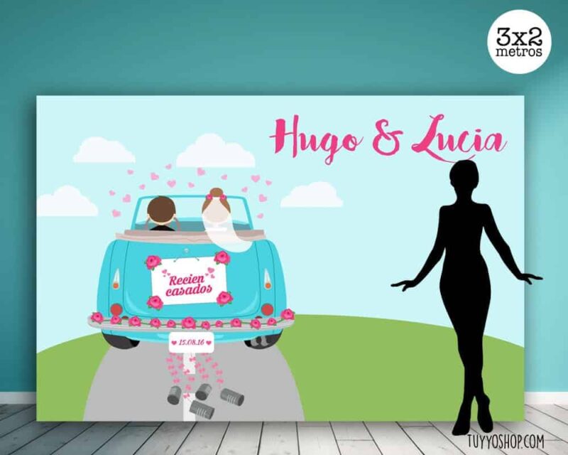 Photocall para boda recién casados con o sin soporte - Imagen 2