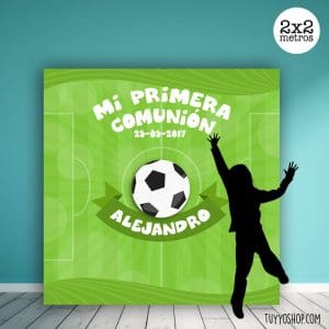 Photocall para comuniones, diseño fútbol