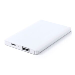 Power bank extra plano. Blanco. Cable incluido.