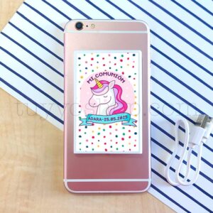 Powerbank personalizada para comunión, modelo unicornio colors powerbank para comunion unicornio color2