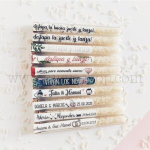 Probeta personalizada para arroz de boda