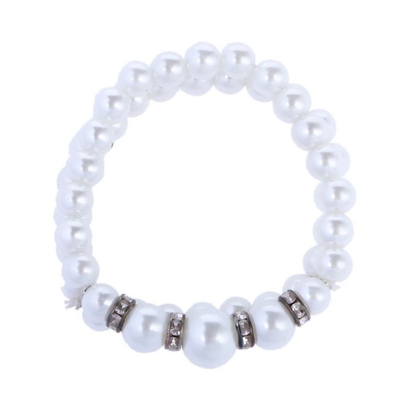 Pulsera de perlas para mujer en color blanco