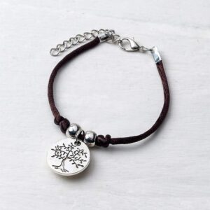 Pulsera para boda, medalla árbol de la vida en estuche de regalo