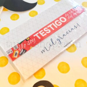 Pulseras personalizadas para testigos. Modelo Cassette pulsera para testigo modelo casete3