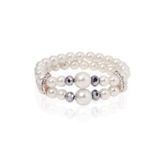 pulsera de perlas modelo white