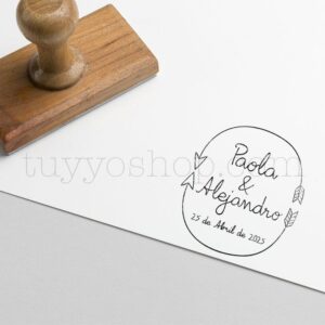 Sello personalizado para boda, modelo arrows