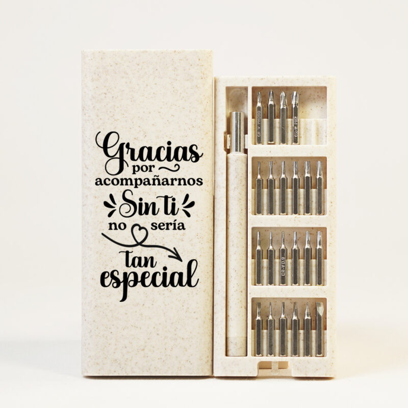 Set de Herramientas para regalo de hombre con frase de agradecimiento
