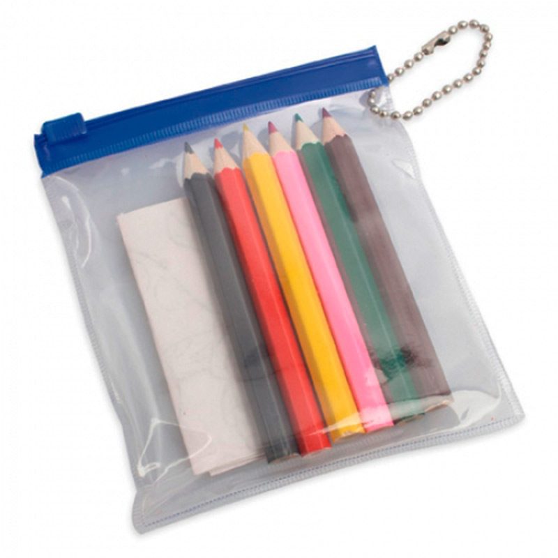 Set lápices de colores más dibujo en bolsita de pvc