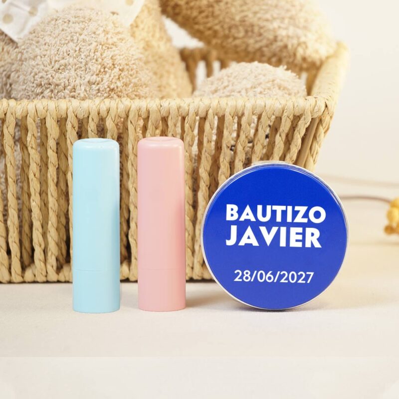 set personalizado para bautizo: crema nivea y bálsamo vegano