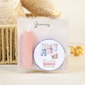 set personalizado para bautizo: espejo y bálsamo labial rosa