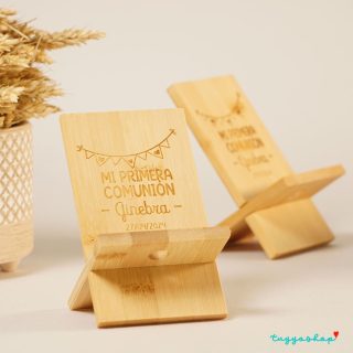 Soporte de Bambú para comunión, modelo Guirnalda. Foto de dos piezas ya montadas.