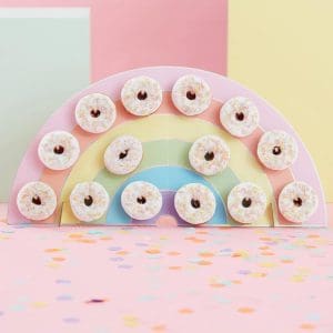 Soporte para donuts. Modelo Arcoiris. 14 donuts. tabla para donuts rainbow