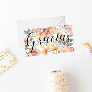 tarjeta de agradecimiento para boda modelo gray